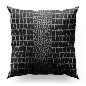 Poszewka szyta SAFARI czarna z miękkiej welwetowej tkaniny w wytłaczany wzór