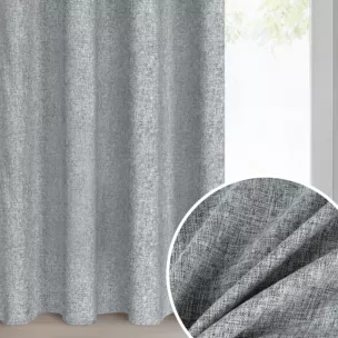 Zasłona stalowa z matowej tkaniny z efektem melanżu 140x250 cm przelotka - ADELINA