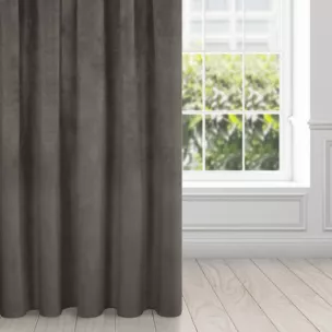 Zasłona grafitowa z ekskluzywnego aksamitnego welwetu 290 g/m2 140x270 cm taśma - VILLA