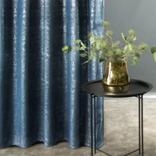Zasłona welwetowa, granatowo, srebrna 140x270 cm taśma - CYPR - Design 91