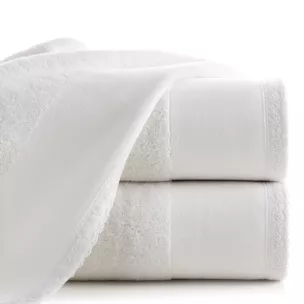 Ręcznik do rąk 30x50 cm bawełniany kolor biały z koronkową bordiurą 500 g/m2 EMI