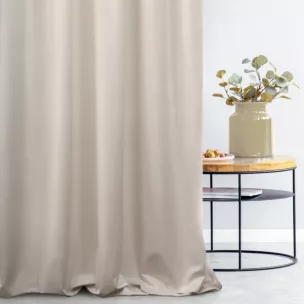 Zasłona szyta na taśmie 5 cm szarobeżowa z miękkiej tkaniny welwetowej