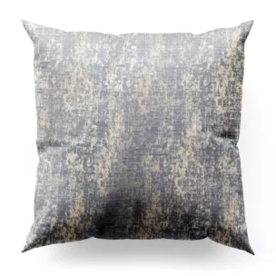 Poszewka szyta MALLORCA srebrna z miękkiej tkaniny szenilowej przetykanej błyszczącą nicią