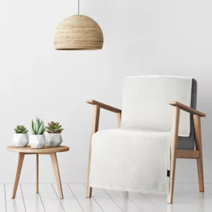 Narzuta na fotel 70x160 cm kremowa o miękkiej strukturze BUKLA