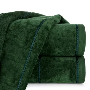 Ręcznik kąpielowy 50x90 cm bawełniany kolor zielony z welwetową ozdobną bordiurą 500 g/m2 MARI