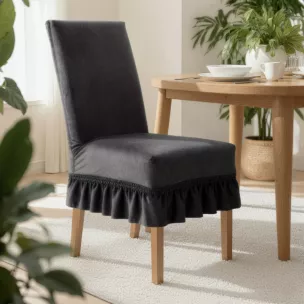 Pokrowiec na krzesło stalowy wodoodporny z ozdobną falbanką 35x55x30 cm Design 91