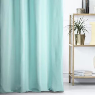 Zasłona szyta na taśmie 5 cm LUXOR jasnoturkusowa z eleganckiej lśniącej tkaniny o drobnym splocie