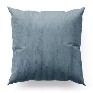 Poszewka szyta jasnoniebieska z tkaniny szenilowej z efektem przecierki