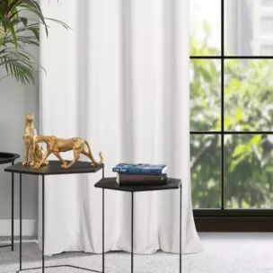 Zasłona biała z wytłaczanego welwetu 140x250 cm przelotka - LILI