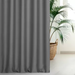 Zasłona szyta na taśmie 5 cm stalowa z gładkiej tkaniny typu dimout