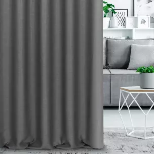 Zasłona szyta na taśmie 5 cm stalowa z miękkiej tkaniny z naturalnym splotem