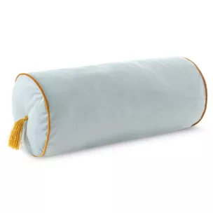 Poduszka dekoracyjna wałek 20 x 45 cm welwetowa jasnomiętowa z ozdobnymi chwostami VELVET 74