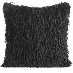 Poszewka na poduszkę 45x45 cm czarna z miękkiego futerka ADORE - kolekcja VULCANO