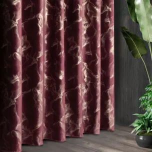 Tkanina zasłonowa z welwetu zdobiona złotym marmurkowym wzorem