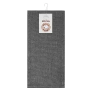 Komplet ściereczek kuchennych 2szt 50x70 cm bawełniany kolor stalowy zdobionych w pasy 200 g/m2KARIN