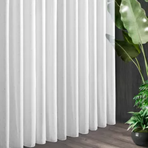 Tkanina firanowa z etaminy z błyszczącym nadrukiem