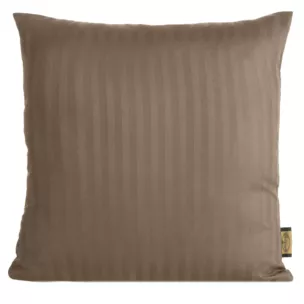 Poszewka na poduszkę 40x40 cm z satyny bawełnianej brązowa w delikatne prążki VERA