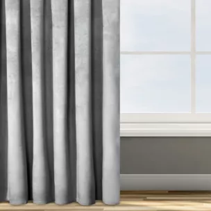 Zasłona welwetowa srebrna 140x270 cm taśma - ROSA - Design 91