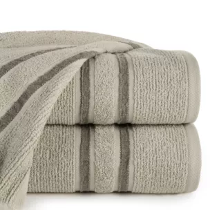 Ręcznik do rąk 30x50 cm bawełniany kolor jasnobeżowy w kontrastujące pasy 500 g/m2 DINA