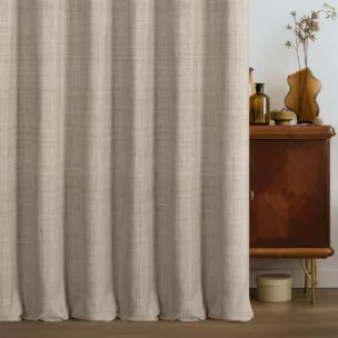 Zasłona szyta na taśmie 5 cm beżowa z tkaniny z efektem melanżu
