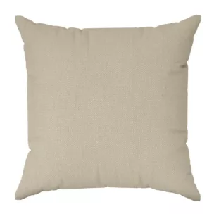 Poszewka szyta beżowa z strukturalnej tkaniny o naturalnym splocie