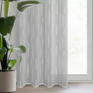 Firana srebrna zdobiona aplikacją 140x250 cm przelotka ALENI