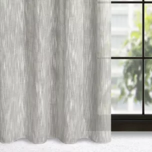 Zasłona beżowa o widocznym splocie w stylu eko 140x250 cm przelotka - ANIKA