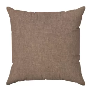Poszewka szyta jasnobrązowa z tkaniny zaciemniającej typu dimout o naturalnym splocie, z efektem melanżu