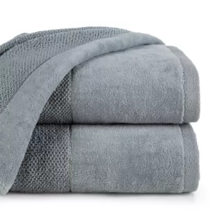 Ręcznik do rąk 30x50 cm bawełniany kolor srebrny z welwetową bordiurą 550 g/m2 ARIA