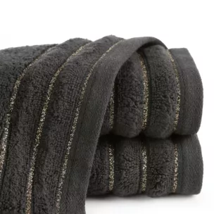 Ręcznik kąpielowy 30x50 cm bawełniany kolor stalowy z błyszczącą bordiurą 500 g/m2 NADINE