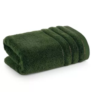 Ręcznik kąpielowy 30x50 cm bawełniany kolor zielony z błyszczącą bordiurą 500 g/m2 NADINE
