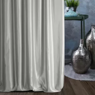 Zasłona szyta na taśmie 5 cm AMAYA szara z jednokolorowej gładkiej tkaniny