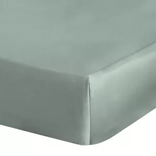 Prześcieradło gładkie z gumką 220x200 cm z satyny bawełnianej kolor szałwiowy 125 g/m2 NOVA 3