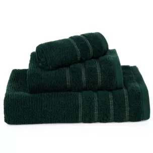 Ręcznik kąpielowy 50x90 cm bawełniany kolor ciemnozielony w błyszczące paseczki AMIRA