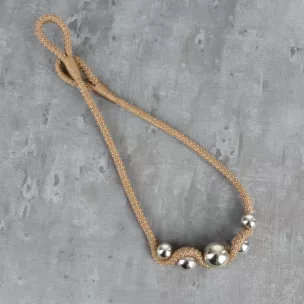 Dekoracyjny sznur do zasłon MALI upinacz ze zdobieniem z koralików