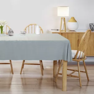 Obrus szyty niebieski z gładkiej, przyjemnej w dotyku tkaniny z efektem melanżu