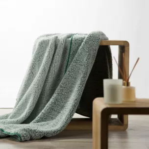 Koc bukla 150x200 cm zielono, biały z miękkiej tkaniny KOALA Eurofirany Premium