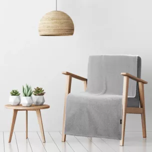 Narzuta na fotel 70x160 cm srebrna o miękkiej strukturze BUKLA