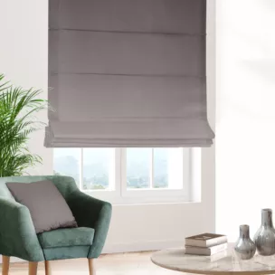 Roleta rzymska srebrna z jednokolorowej gładkiej tkaniny