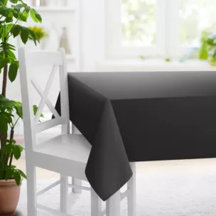 Obrus szyty grafitowy z miękkiej tkaniny w drobny wzór jodełkowy