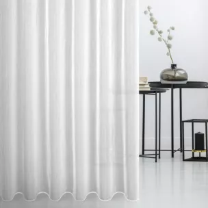 Firana szyta na taśmie 5 cm biała z delikatnej batystowej tkaniny