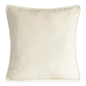 Poszewka na poduszkę 45x45 cm welwetowa, kremowa z ozdobną wypustką VELVET 147 Eurofirany Premium