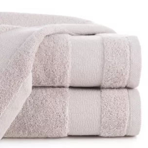 Ręcznik do rąk 30x50 cm bawełniany kolor pudrowy róż z ozdobną bordiurą 500 g/m2 NESSY