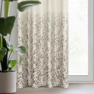 Zasłona welwetowa kremowo, szampańska zdobiona błyszczącym nadrukiem 140x250 cm przelotka - TORI