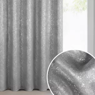 Zasłona stalowa z srebrną przecierką, zaciemniająca 135x270cm taśma - EBRU