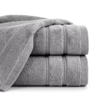 Ręcznik kąpielowy 70x140 cm bawełniany kolor srebrny zdobiony błyszczącymi paseczkami 500 g/m2 GLORY 4