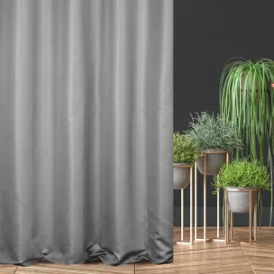 Zasłona szyta na taśmie 5 cm srebrna z tkaniny w drobny połyskliwy wzór