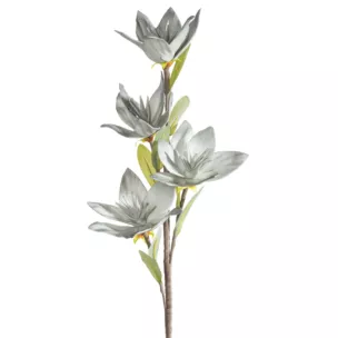 Kwiat sztuczny popielaty z plastycznej pianki foamiran 50 cm