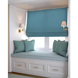 Roleta rzymska DORA - HIT błękitna z miękkiej tkaniny o welurowej strukturze