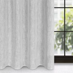 Zasłona popielato, srebrna z widocznym splotem 140x250 cm przelotka - AGNES